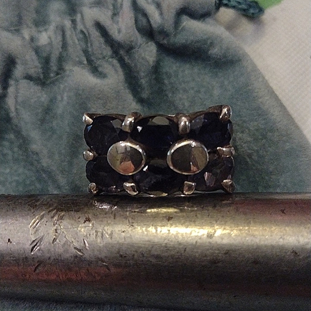 Sterling Silver Ring with Amethyst Gems